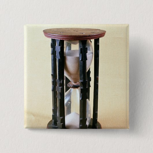 Sandglass, 17e eeuw vierkante button 5,1 cm (Voorkant)