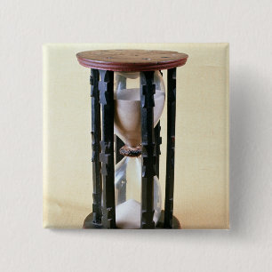 Sandglass, 17e eeuw vierkante button 5,1 cm