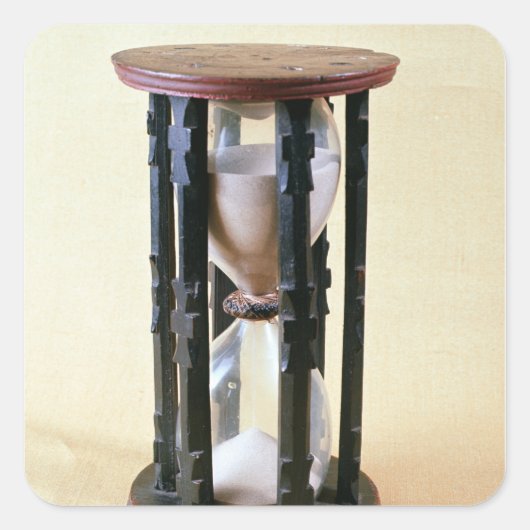 Sandglass, 17e eeuw vierkante sticker (Voorkant)