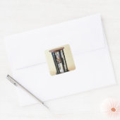 Sandglass, 17e eeuw vierkante sticker (Envelop)