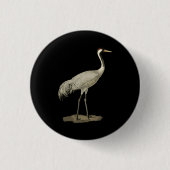 Sandhill Crane Antigone Canadensis Bird Refers Ronde Button 3,2 Cm (Voorkant)