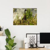 Sandhill Crane bij Moose Ponds in Grand Teton Poster (Thuiskantoor)