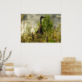Sandhill Crane bij Moose Ponds in Grand Teton Poster (Keuken)