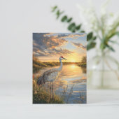 Sandhill Crane bij zonsondergang Briefkaart (Staand voorkant)