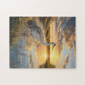 Sandhill Crane bij zonsondergang Legpuzzel (Horizontaal)