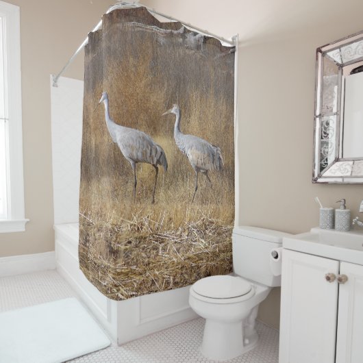 Sandhill Crane Bird Wildlife Animal Shower Curtain Douchegordijn (In situ)