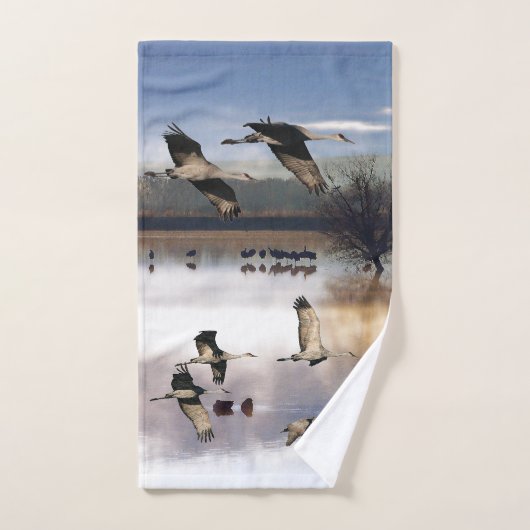 Sandhill Crane Birds Flying Wildlife Bath Towel Bad Handdoek (Handdoek)