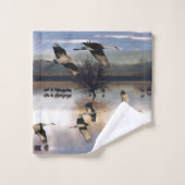 Sandhill Crane Birds Flying Wildlife Bath Towel Bad Handdoek (Wasdoekje)