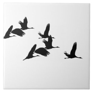 Sandhill Crane Birds Flying Wildlife Ceramic Tile Tegeltje