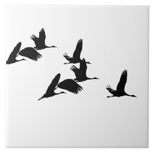 Sandhill Crane Birds Flying Wildlife Ceramic Tile Tegeltje (Voorkant)