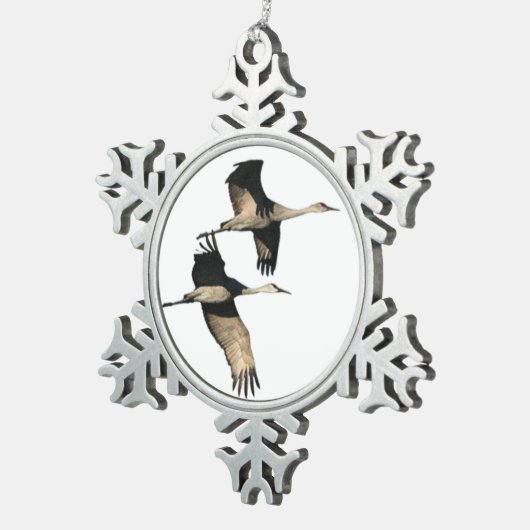 Sandhill Crane Birds Snowflake Ornament (Rechts)