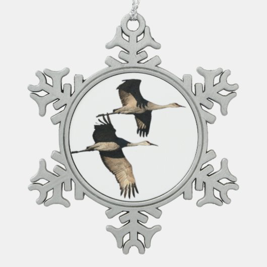 Sandhill Crane Birds Snowflake Ornament (Voorkant)
