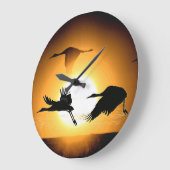 Sandhill Crane Birds Wilde Dieren Muurklok Grote Klok (Hoek)