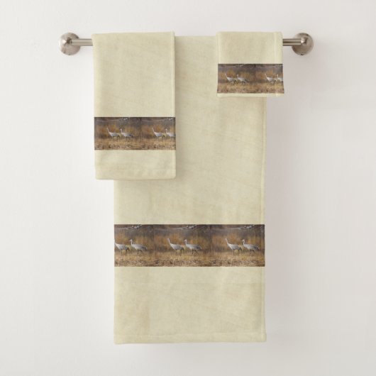 Sandhill Crane Birds Wildlife NWR Bath Towel Set Bad Handdoek (Insitu)