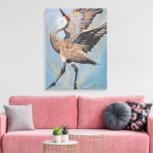 Sandhill Crane canvas Afdruk (Insitu (Woonkamer))