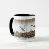 Sandhill Crane Chasing Seagulls Mok (Voorkant links)