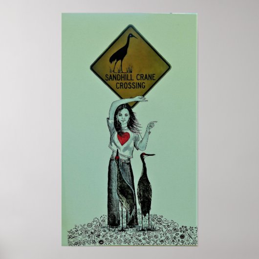 Sandhill Crane Crossing Poster (Voorkant)