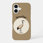 Sandhill Crane Logo iPhone 16 Hoesje (Achterkant)