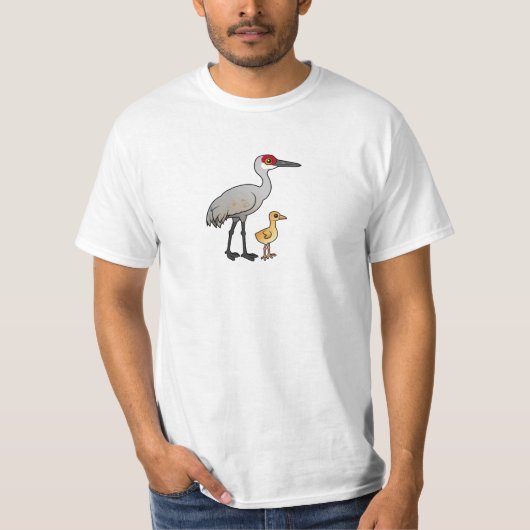 Sandhill Crane met Chick T-shirt (Voorkant)