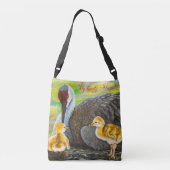 Sandhill crane Moederliefde Crossbody Tas (Achterkant)
