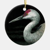 Sandhill Crane Ornament - "Grassland Grace" (Voorkant)