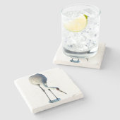 Sandhill Crane Photo Stone Coaster Stenen Onderzetter (Zijkant)