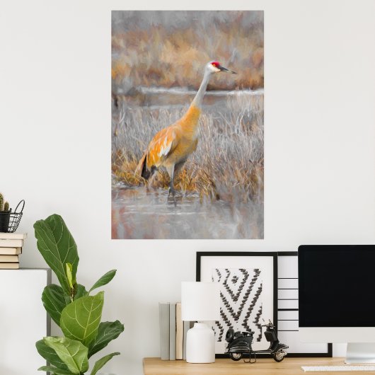 Sandhill Crane Poster (Thuiskantoor)