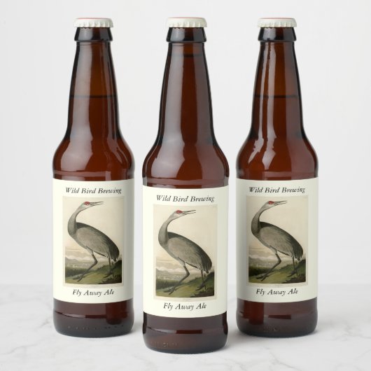 Sandhill Crane uit Audubon's Birds of America Bier Etiket (Flessen)