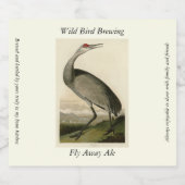 Sandhill Crane uit Audubon's Birds of America Bier Etiket (Enkel label)