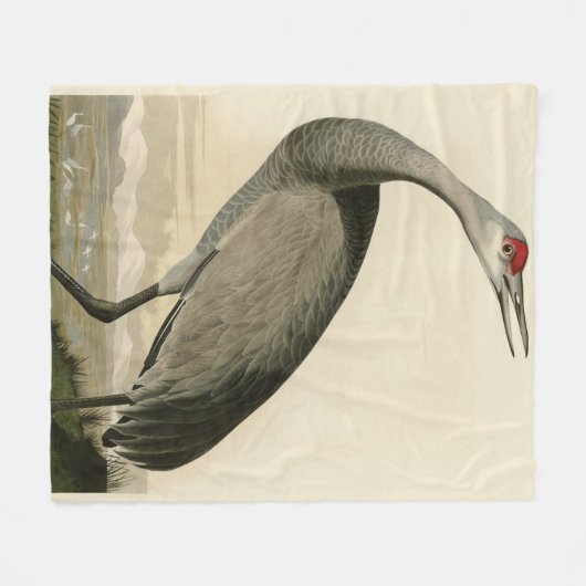 Sandhill Crane uit Audubon's Birds of America Fleece Deken (Voorkant (Horizontaal))