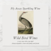 Sandhill Crane uit Audubon's Birds of America Sparkling Wijnetiket (Enkel label)