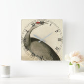 Sandhill Crane uit Audubon's Birds of America Vierkante Klok (Huis)