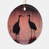 Sandhill cranen keramisch ornament (Links)