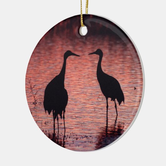 Sandhill cranen keramisch ornament (Links)