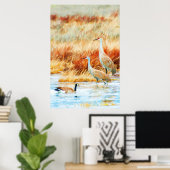 Sandhill Cranes & Goose Poster (Thuiskantoor)