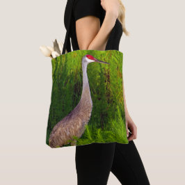 Sandhill Cranes in de lucht en op de grond Tote Bag