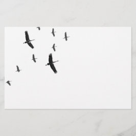 Sandhill Cranes in vlucht Briefpapier