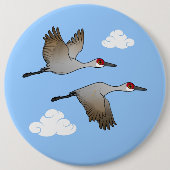Sandhill Cranes in vlucht Ronde Button 6,0 Cm (Voorkant)
