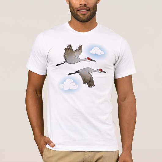 Sandhill Cranes in vlucht T-shirt (Voorkant)