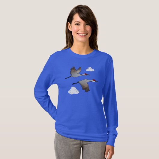 Sandhill Cranes in vlucht T-shirt (Voorkant volledig)