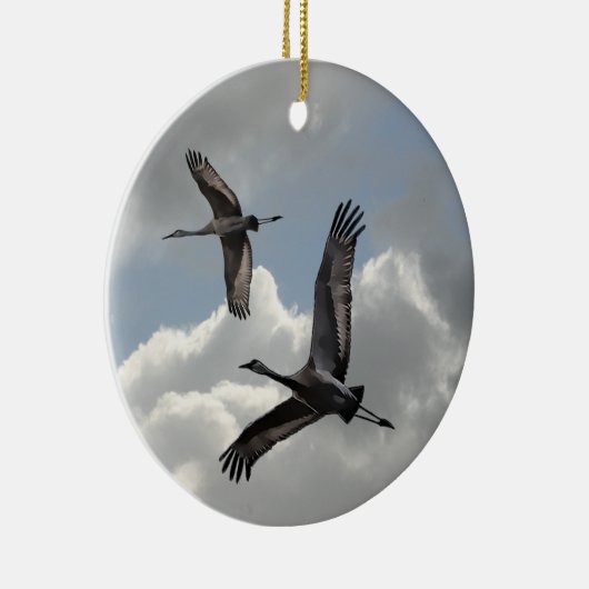 SANDHILL CRANES KERAMISCH ORNAMENT (Rechts)