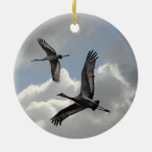 SANDHILL CRANES KERAMISCH ORNAMENT (Achterkant)
