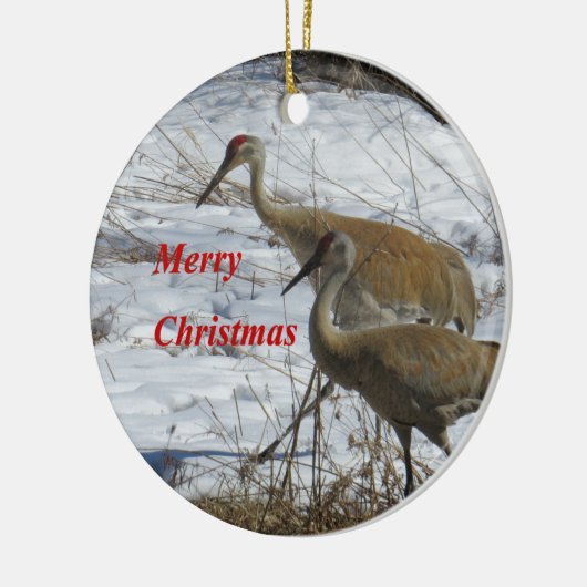 Sandhill Cranes Keramisch Ornament (Links)