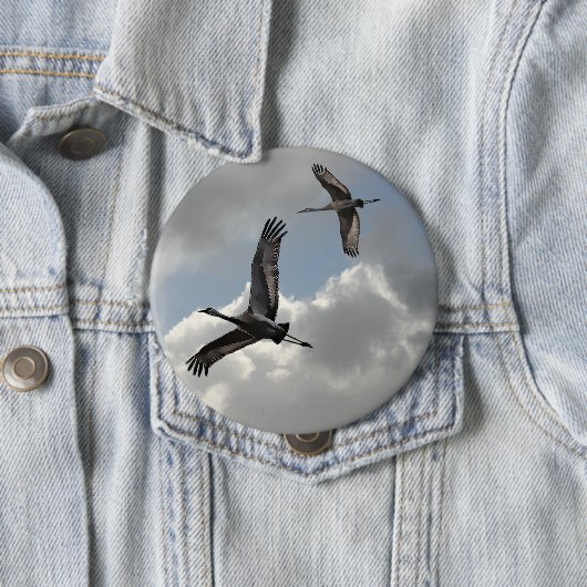 SANDHILL CRANES RONDE BUTTON 4,0 CM (In situ)