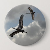 SANDHILL CRANES RONDE BUTTON 4,0 CM (Voorkant)
