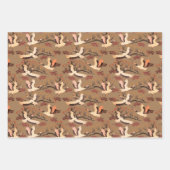 Sandhill Cranes Trees Pattern Brown Gift Inpakpapier Vel (Voorkant)