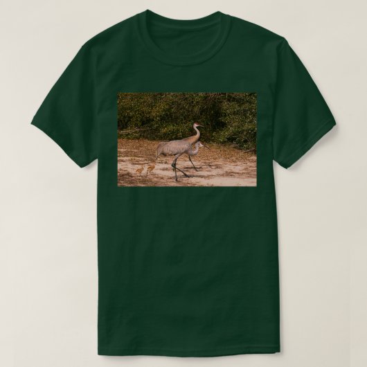 Sandhill cranes with chicks t-shirt (Design voorkant)