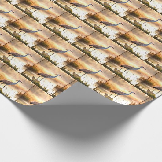 Sandhill kraan in een moeras cadeaupapier (Hoek)