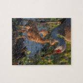 Sandhill kraan met kuikens, Florida Legpuzzel (Horizontaal)