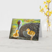 Sandhill kraan Mother's Love Kaart (Gele Bloem)